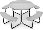 Julimoon NP11264 Picnic Table & Bench Set, Large, Grey