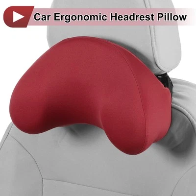 Car Headrest Pillow Polyester,Memory Foam Red 1 Pcs for Driving Travel