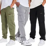 Bench Mens Sergei Multi Pocket Cotton Cargo Bottoms Pants Steel Grey 32S