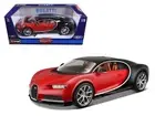 2016 Bugatti Chiron 1/18 Diecast Model Car Red & Black by Bburago
