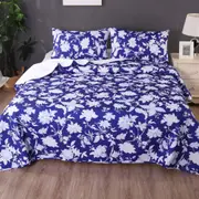 Ramesses Spring Blue 3 Pcs Bamboo Blend Ultrosonic Reversible Comforter Set