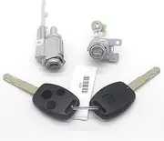 Szwaldaper Complete Lock Set Ignition Switch Door Lock Barrel, for Accord, 2003-2007 Car Lock Cylinder Replacement(IG.S Switch - L Lock)
