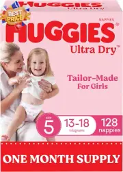 Ultra Dry Nappies Girls Size 3 4 5 6 One Month Supply Packaging May Vary
