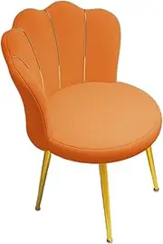 DimyFew Stylish Dressing Table Chair with Gold Legs for Home Decor, Orange, as described