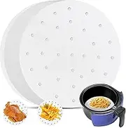 CUBETA 7 Inch Air Fryer Liner, 200PCS Parchment Paper for Air Fryer Precut Perforated Parchment Paper Steaming Paper for Steaming Basket and More