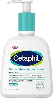 Cetaphil Gentle Exfoliating SA Cleanser, Foaming Gel Cleanser for All Skin Types, 236ml Pump Bottle, Salicylic Acid, Mandelic Acid & Gluconolactone, Gently Exfoliates, Dermatologist Recommended Brand