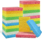 12-Count Kitchen Sponges- Compressed Cellulose Sponges Non-Scratch Natural Di...