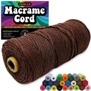 Macrame Cord 3mm 100% Pure Cotton 325 Feet Brown