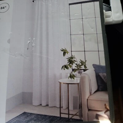 New Threshold Farrah Curtain Panel White 54”W x 84”L One Panel