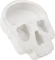 VALICLUD Skull Wood Bowl Candle Holder Spooky Snack Serving Tray for Halloween Parties Stylish Decorative Dish for Appetizers and Desserts Portable Wood Food Plate for Festive Gatherings