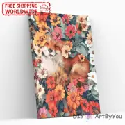 Paint By Numbers Kit Fox Flower Animal Beginner Art Wall Acrylic Oil Draw Brush