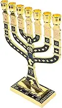 Cabilock Cultural Jewish Menorah Candle Stand Metal Candlestick for Decorative Table Display