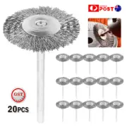 20x Stainless Steel Wire Brush for Dremel Tool Rotary Die Grinder Removal Wheel