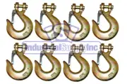 G70 Hook | Slip | 3/8" | Clevis Style | With Safety Latch | 8 Pack