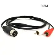 5P DIN to 2 RCA Male Adapter Cable Video Cables Converter Video Line