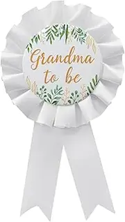 [WOWOPA] Grandma to Be Pin, Gender Reveals Baby Shower Tinplate Badge White Corsage Button Pin, New Grandma Party Gift Decorations Sign - 1Pcs, White, Plastic, no gemstone