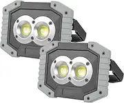OTYTY Work Light Rechargeable, LED Work Light Portable Flood Lights Magnetic LED Light for Outdoor Camping Hiking Emergency Car Repairing Job Site Lighting 2 Pack (W839 Grey)