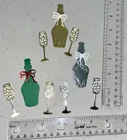 4 POP FIZZ CLINK cardstock paper die cut embellishments champagne
