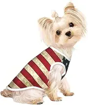 American flag print Dog Shirts for Small Dogs Stretchy T-Shirts Lightweight Tank Top Sleeveless Striped Vest