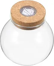 GANAZONO LED Eco Bottle with Cover Transparent Glass Fish Tank for Micro Landscape DIY Decorative Hydroponics Vase with LED Light for Plants and Fish