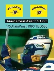 1/5 Decals for F1 Helmet Decals Alain Prost France 1993 Casco TB Decal TBD586