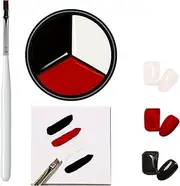 3colors Solid Gel Nail Polish Jelly Gel Polish Black White Red Set UV LED ,Neutral Gel Nail Polish Gel Nail Kit with UV Light for Festival or Travel DIY Nail Salon