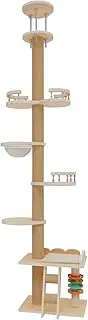 Modern Floor to Ceiling Cat Tree with Adjustable Height(95-120 Inches),Tall Cat Tree Tower for Large Cats with Sisal Rope Scratching Post