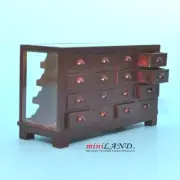 STORE HABERDASHER COUNTER 16 DRAWER UNIT Dollhouse miniature 1:12 walnut