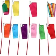 HONMEET 10m and Girls Dance Ribbons Performing Streamer Wands for Gymnastics Shows