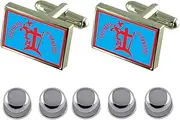 [Select Gifts] Shirt Dress Studs Spetses City Greece Flag Cufflinks