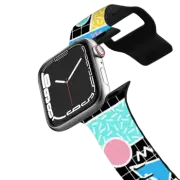 Apple Watch Series 4-6, SE (40mm) Impact Band old school 80s/ 90s pastel geometric pattern BLACK