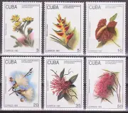CUBA AÑO 1993 FLORES 6 VALORES NUEVOS MNH