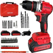 brand new 20V Brushless Cordless Power Drill kit 2-Variable Speeds 34 Bit Set