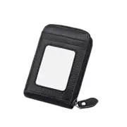 Card Wallet Genuine Leather, Slim Design - Holds up to 26 Cards in 12 Slots - Comes With Zipper To Protect Your Cards Cash