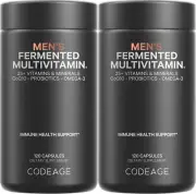 Men’s Daily Multivitamin, 25+ Vitamins & Minerals, Fermented, Organic Whole F...