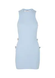 Mach & Mach Embellished Stretch-jersey Mini Dress - Blue - 38 (UK10 / S) 38 (UK10 / S)