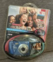 Vivitar ViviCam iTwist X018 10 Mega Pixels MP Digital Camera Blue Factory Sealed