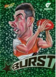 2017 AFL Select Footy Stars GREEN STARBURST CARD SB33 JOSH KELLY GWS