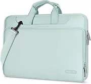 MOSISO 360 Protective Laptop Shoulder Bag Compatible with MacBook Pro 16 inch 2023-2019 M2 A2780 M1 A2485 Max A2141 15 A1398,15-15.6 inch Notebook,Matching Color Sleeve with Belt, Mint Green