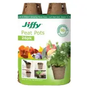 Mr Fothergill''s 60mm Jiffy Round Peat Pot - 26 Pack Seed Starting Pots