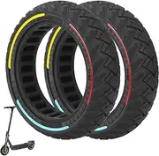 [VOLOHAS] 60/65-6.9 Replacement Wheels Solid Rubber Tyres 10 Inch Solid Tyres for Ninebot Max G2 G2D G2E G65 Electric Scooter Rear Replacement Tyres Solid Tyres Non-Slip Puncture Proof (Colour 2 Pieces)