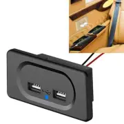 1Pc DC5V/3.1A Dual USB Ports Charger Socket For 12V Car/Boat/Motorhome Caravan
