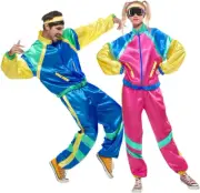 AUTOWT 70s 80s Shell Suit, Men Women Fancy Long Sleeve Tracksuit, Retro Color...