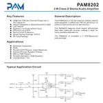 貼片 PAM8202   2 W CLASS-D STEREO AUDIO AMPLIFIER SOP-8