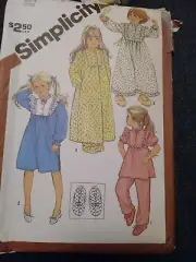 NEW UNCUT Simplicity #6135 pajamas, nightgown, robe, slippers pattern size 3