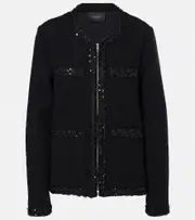 [Giambattista Valli] Giambattista Valli Sequined wool-blend jacket AU 14 black