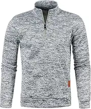 Men's Shirts 1/4 Zip Fleece Pullover Long Sleeve Quarter Zip Sweatshirts Fall Mock Neck Sweater Workout Athletic Coat