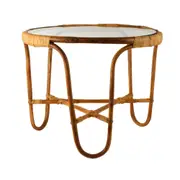 Maine & Crawford Alexas 60cm Rattan Coffee Table w/ Glass Top Furniture Natural