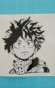 "Deku" Young Midoriya large decal. Water proof vinyl. 5.5 inches tall