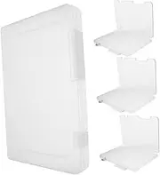 Ciieeo 4Pcs Portable Plastic File Storage Box Scrapbook Organizer for Documents Magazines Office Supplies Multi Purpose Design for Home Office Use